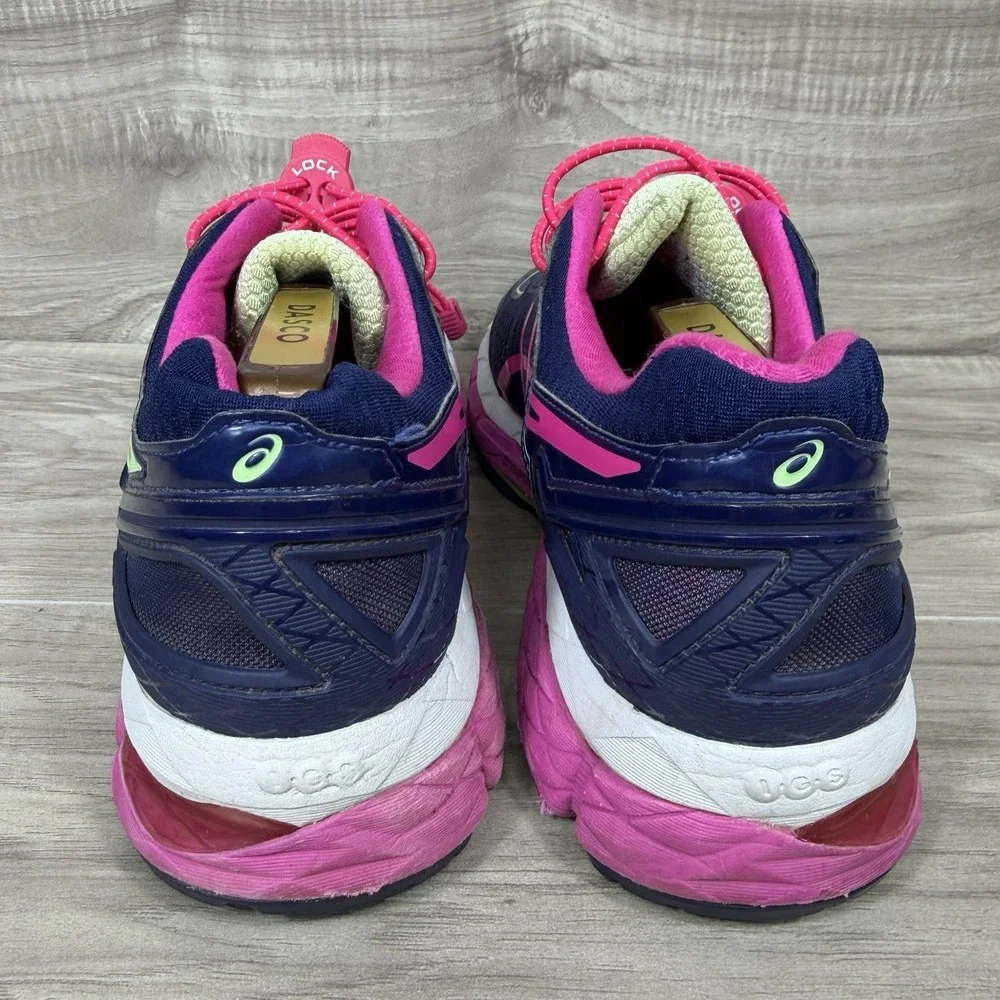 ASICS GEL-Kayano 22 Navy Pink Athletic Sneakers Knit Womens 10 T598N